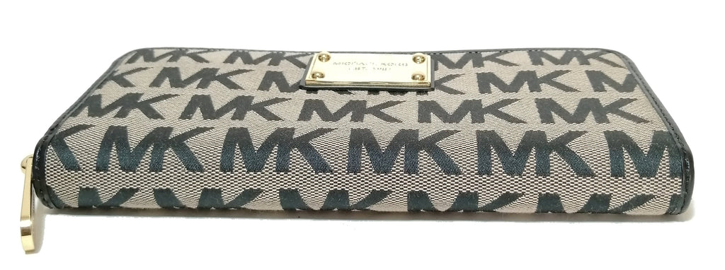 Michael Kors Tan & Black Monogram Continental Wallet