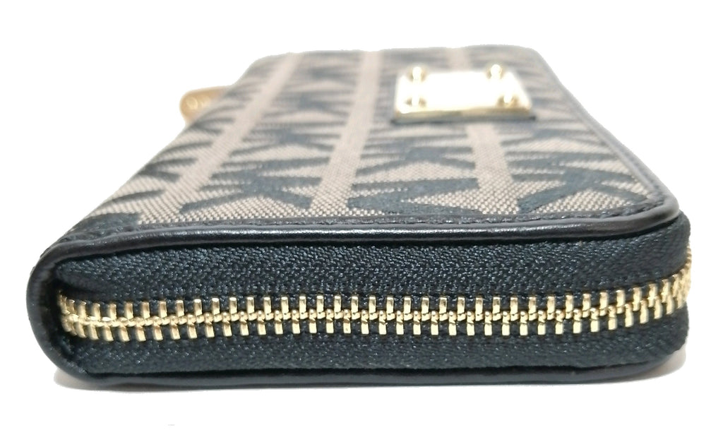 Michael Kors Tan & Black Monogram Continental Wallet