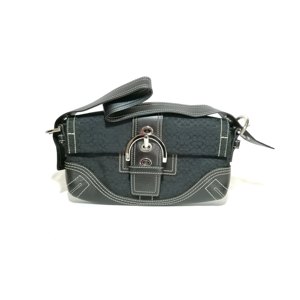 Coach Black Monogram Small Shoulder Bag