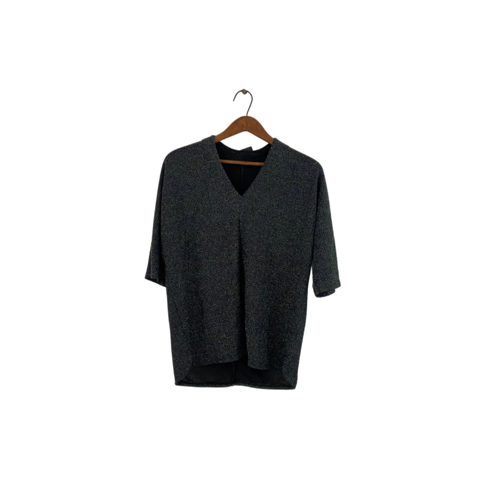 Marks & Spencer Collection Grey Metallic Knit Top | Brand New |
