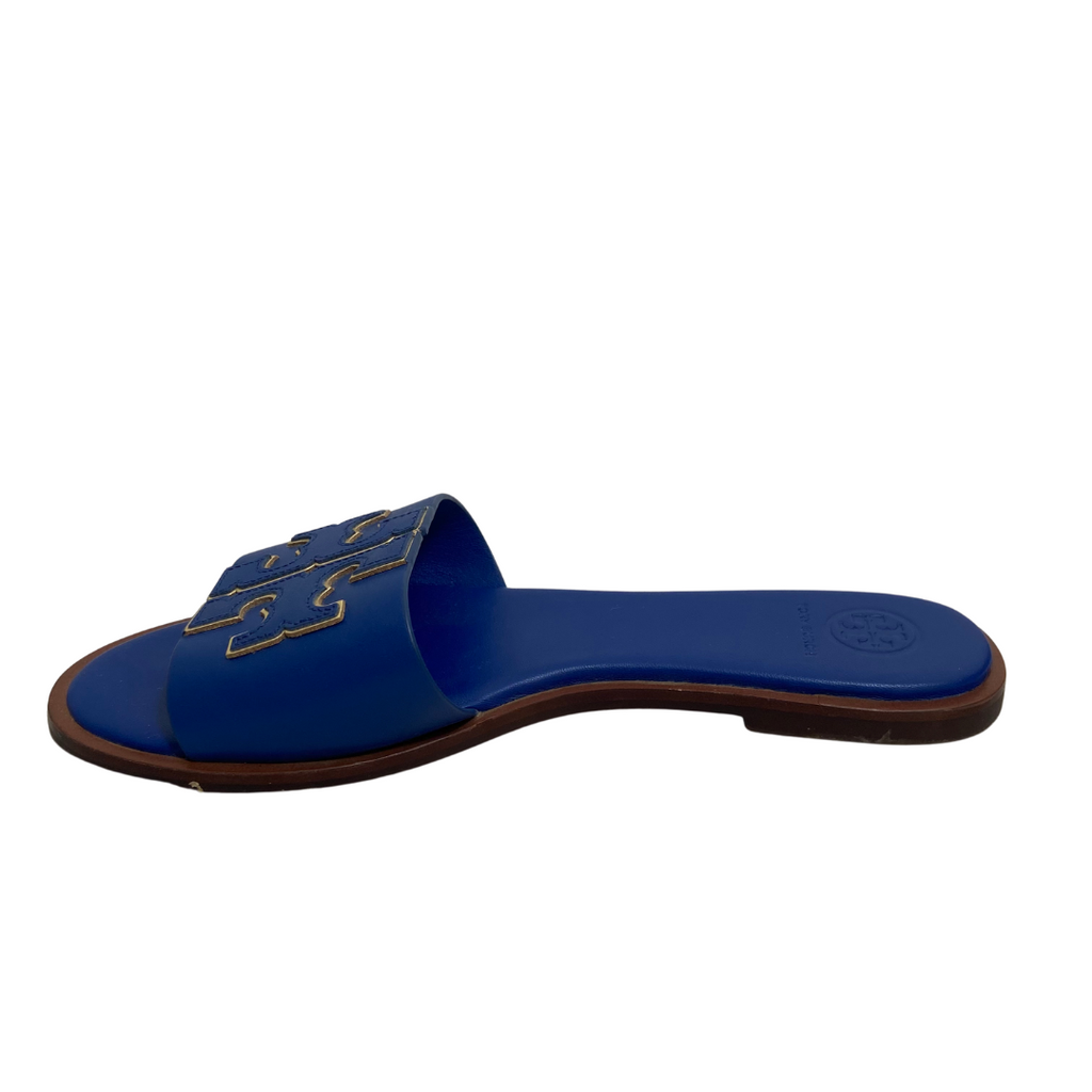 Tory Burch Blue Leather 'Ines' Slides | Gently Used |