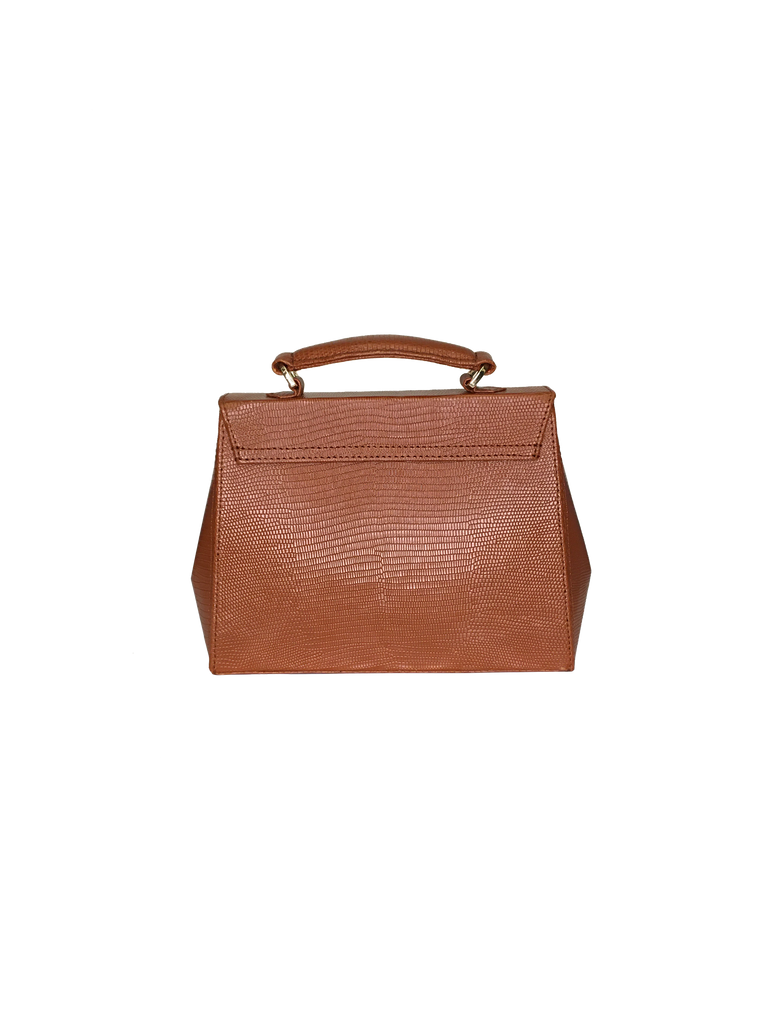Warp Tan Lizard Leather Small Flap Bag | Sample |