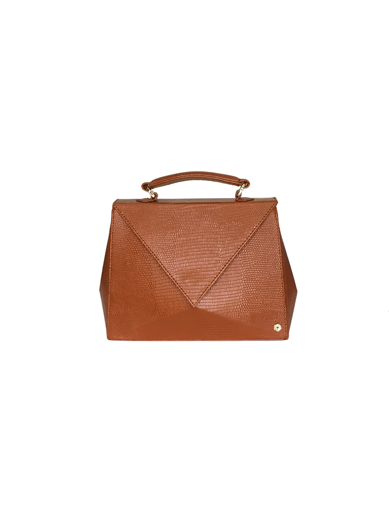 Warp Tan Lizard Leather Small Flap Bag | Sample |