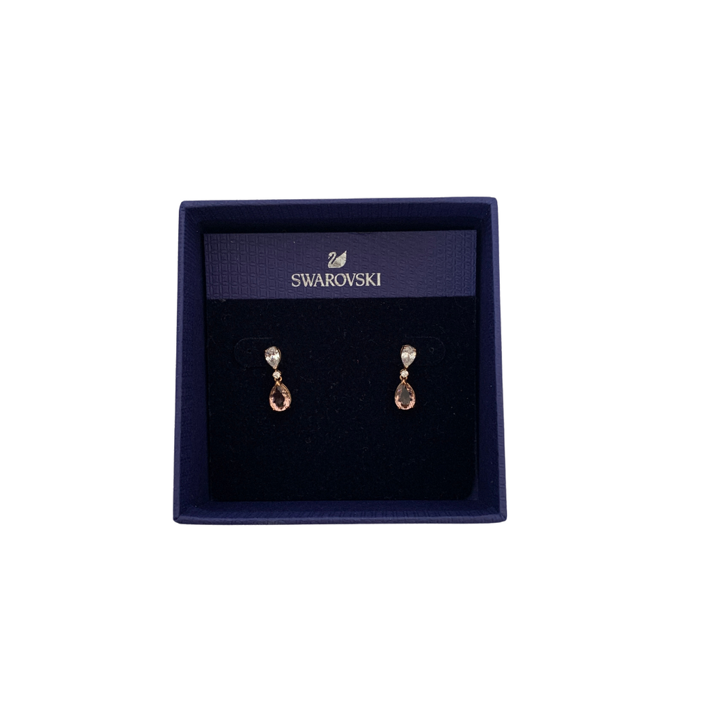 Swarovski Pink Crystal Drop Earrings | Gently Used |