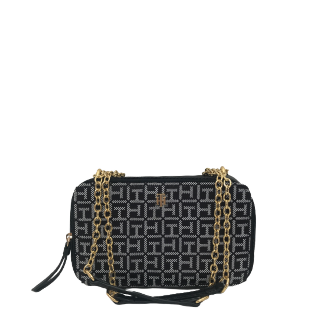 Tommy Hilfiger Black Monogram Camera Bag | Brand New |