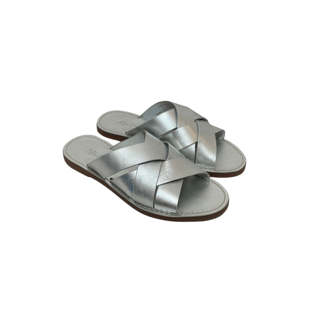 Silver criss cross sandals clearance