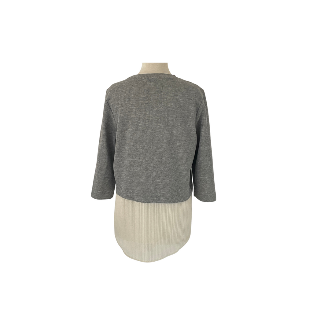 Mudo Collection Grey Metallic Knit Top | Pre Loved |