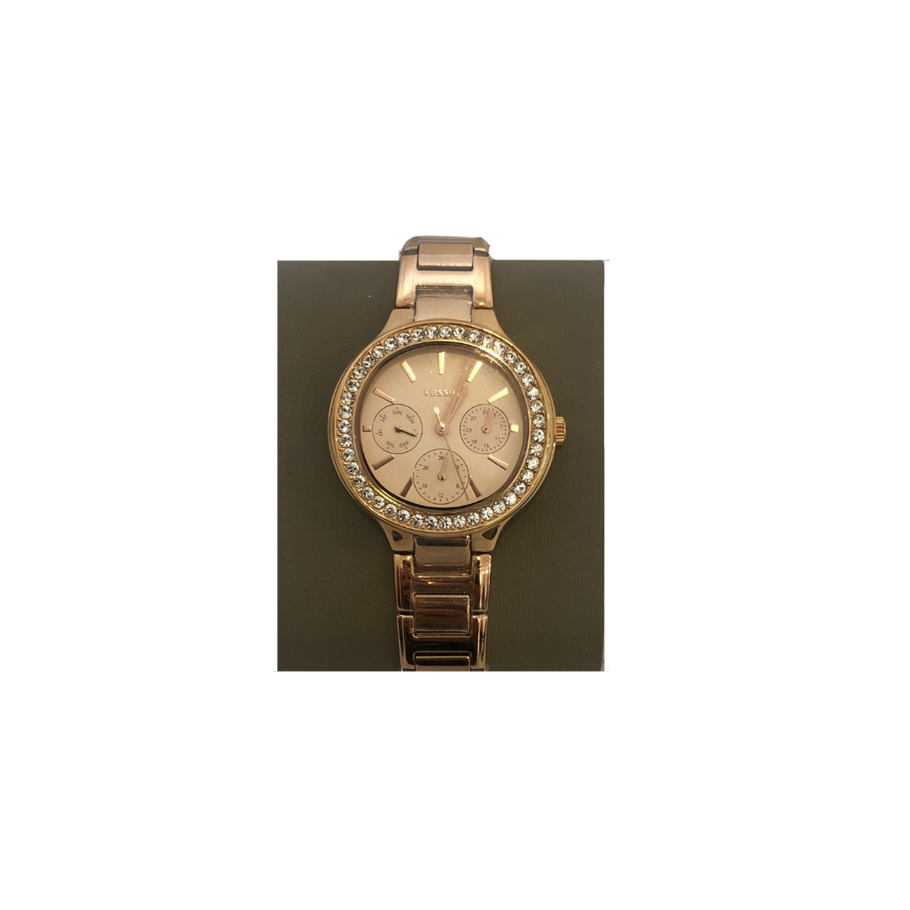 Fossil Gold Rhinestone 'BQ3706' Watch | Brand New |