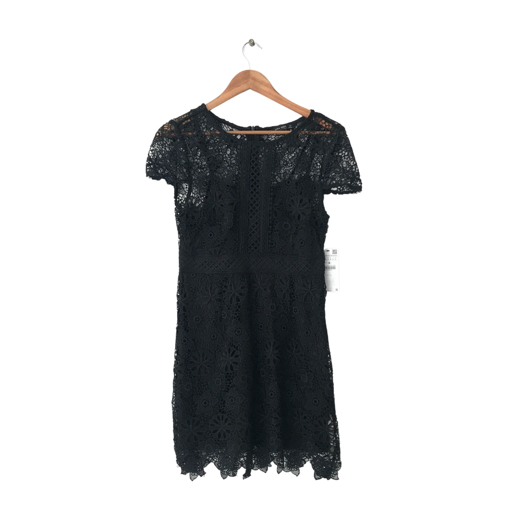 ZARA Black Lace Long Tunic Dress | Brand New |