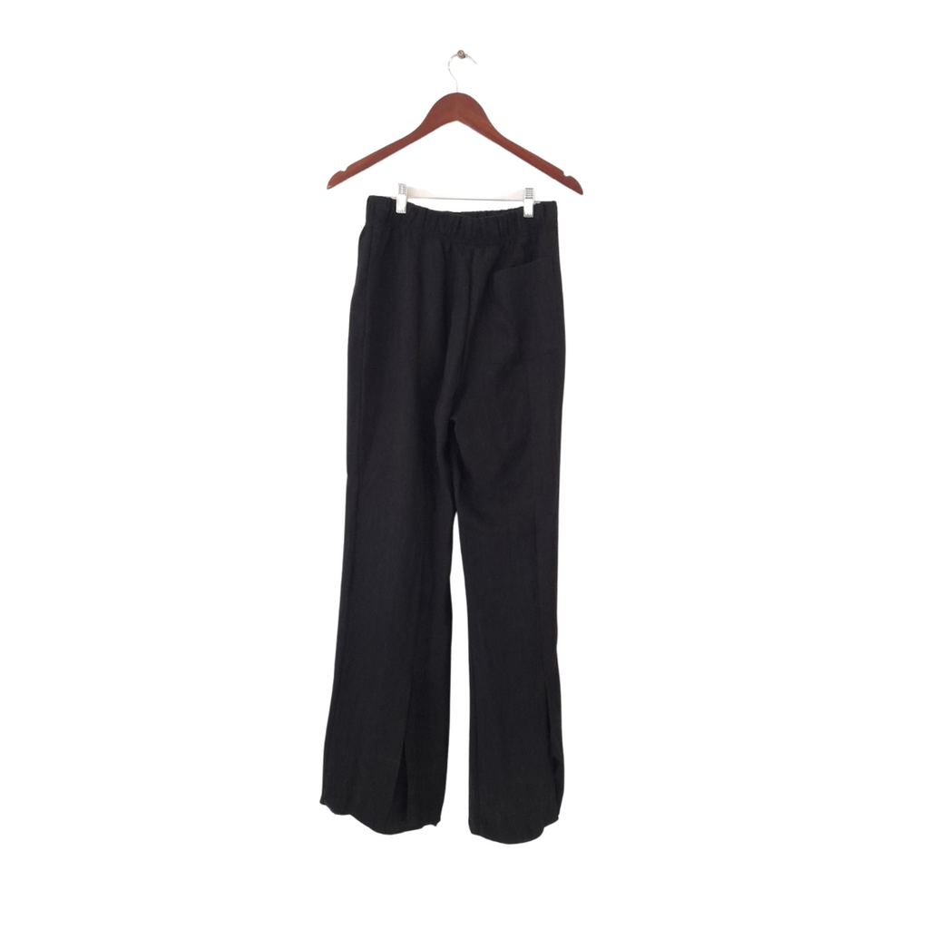 ZARA Black Wide Leg Elastic Waist Pants | Pre Loved |