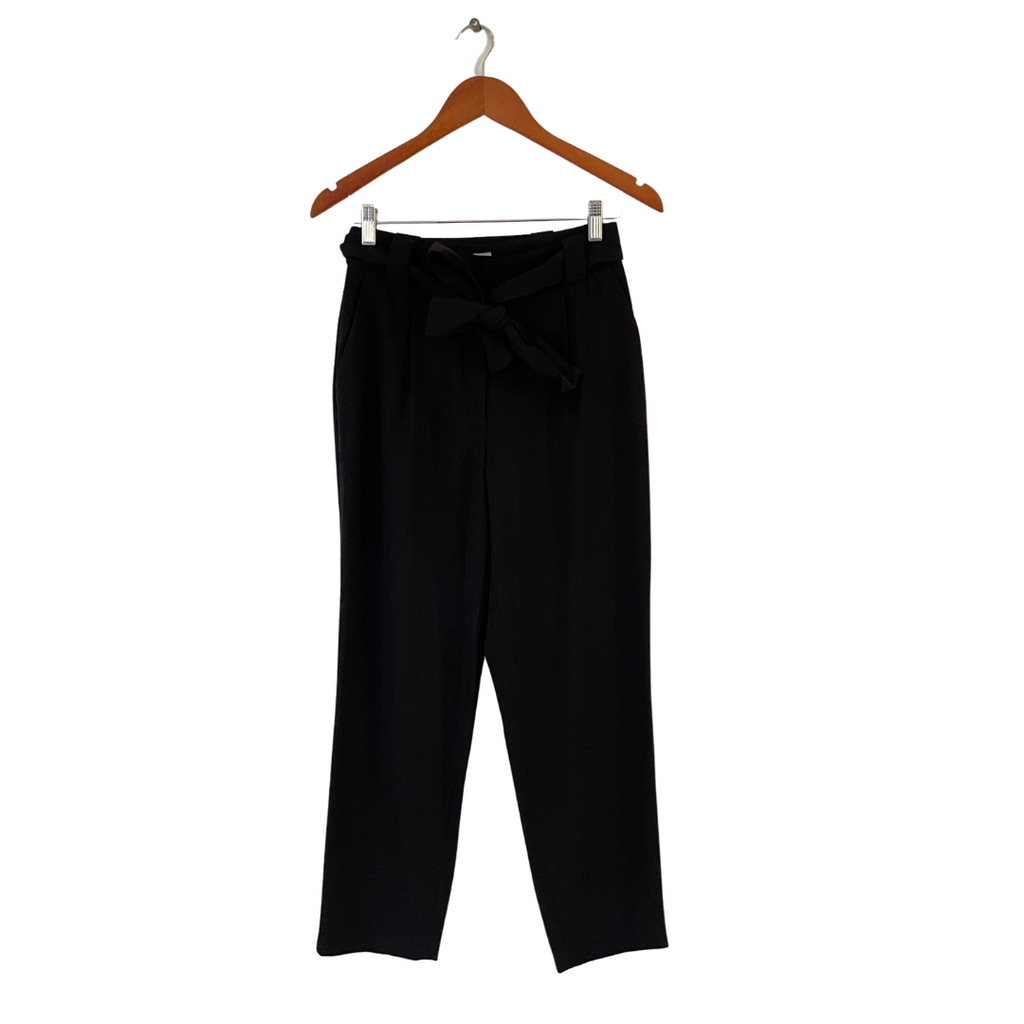 H&M Black Straight Leg Waist Tie Pants | Gently Used |