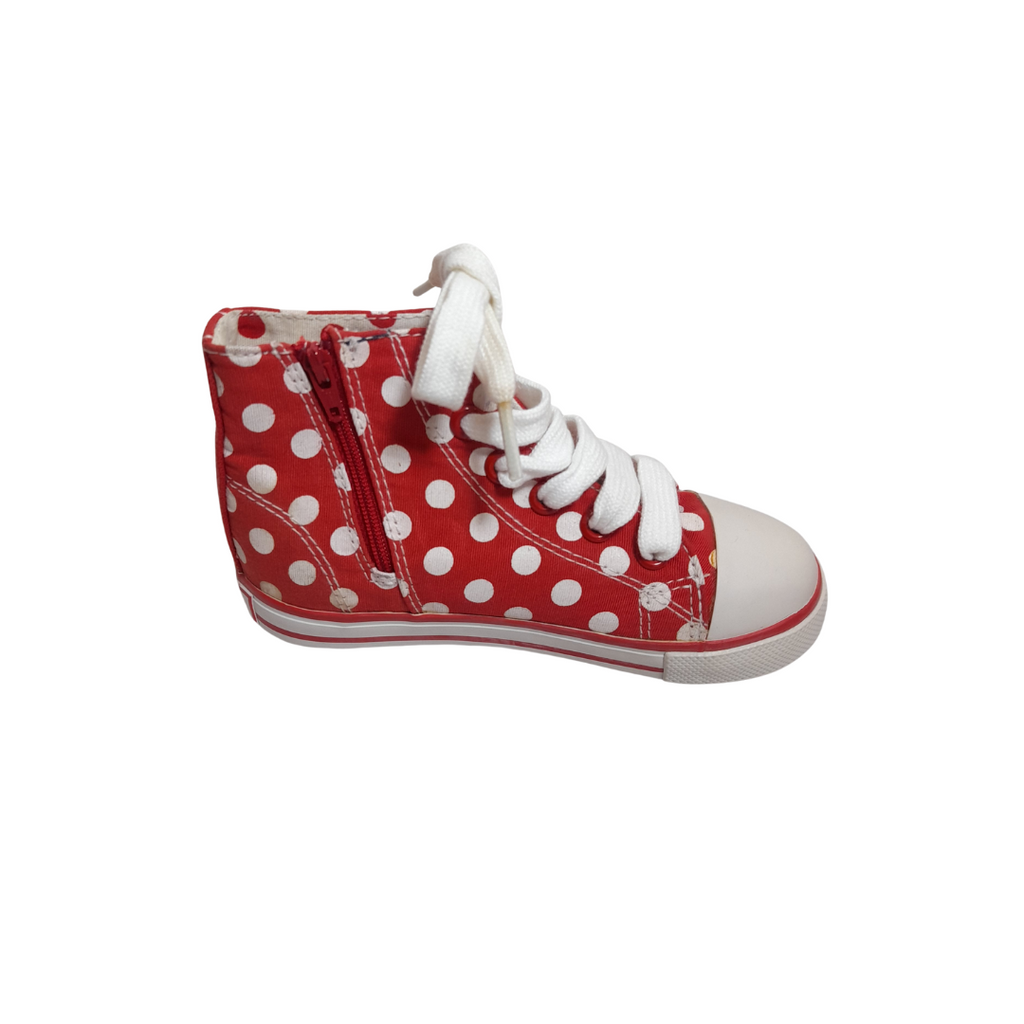 Marks & Spencer Red Polka Dot High-top Sneakers (Toddler Size 9) | Brand New |