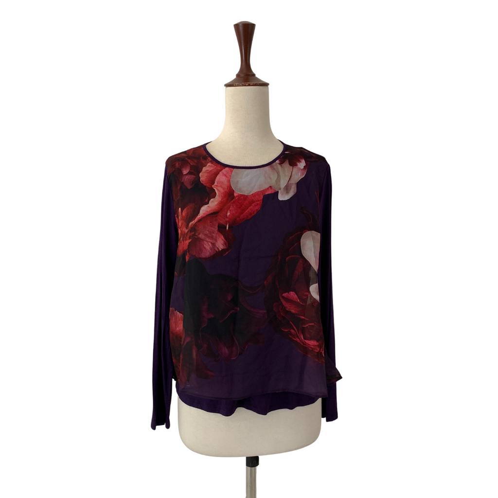 Ted Baker Black Floral Printed Blouse | Brand New |