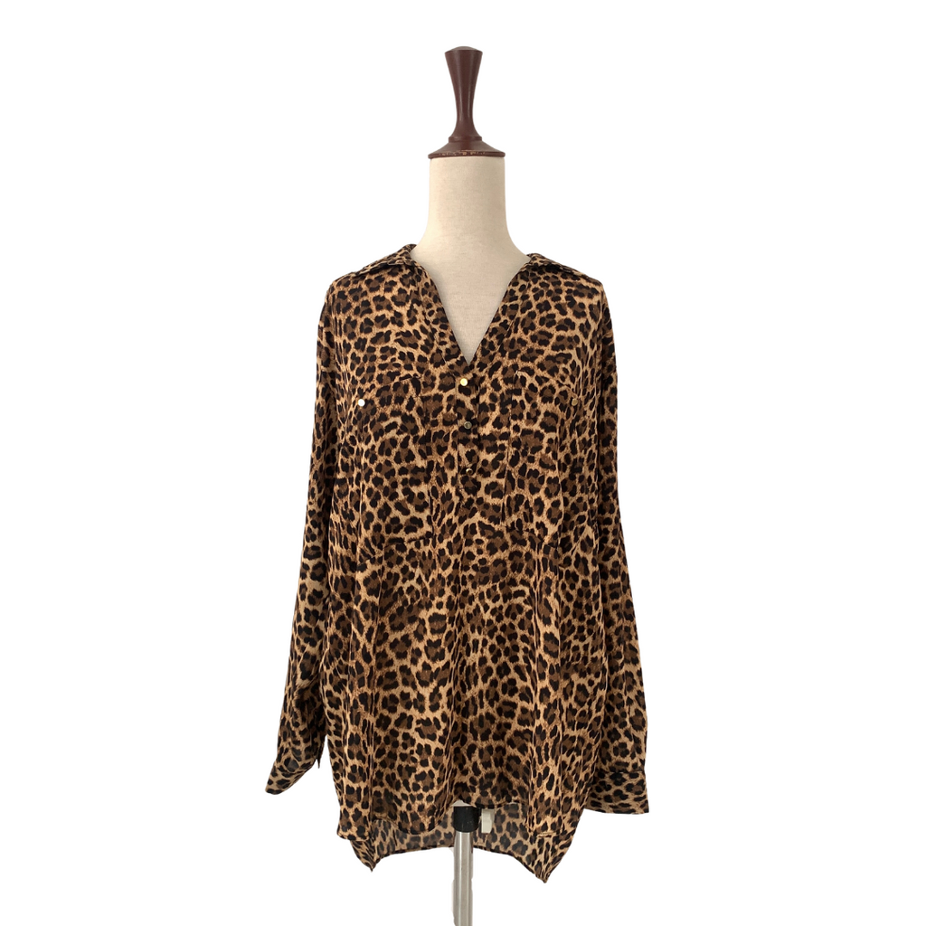 ZARA Cheetah Print Collared Shirt | Gently Used |