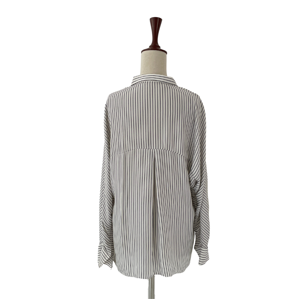 ZARA Black & White Striped Collared Shirt | Pre Loved |