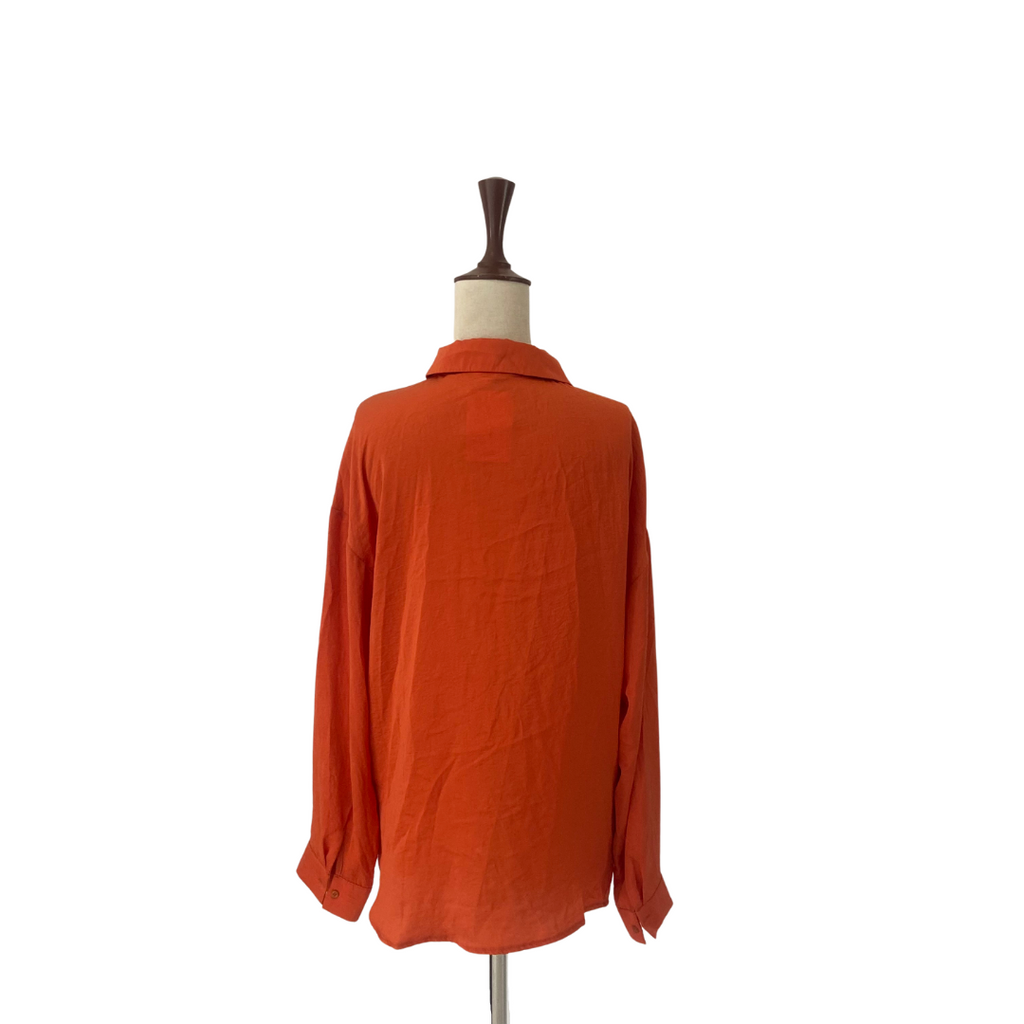 Koton Orange Satin Collared Shirt | Gently Used |