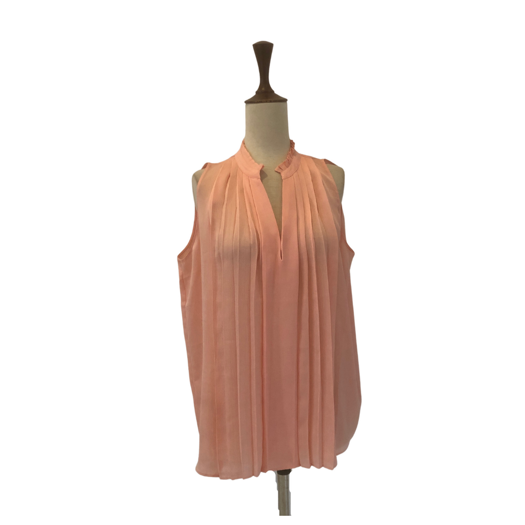 Ann Taylor Pink Pleated Sleeveless Top | Gently Used |