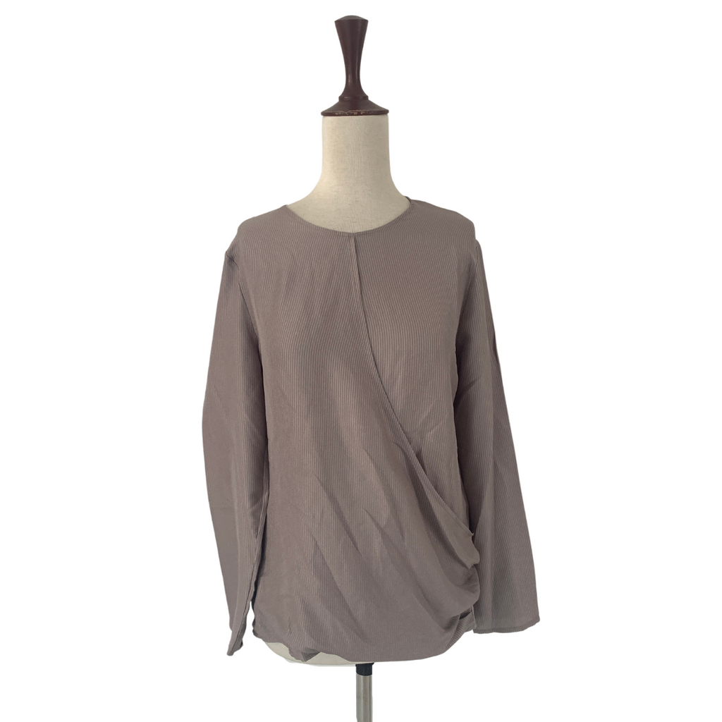 Mango Grey Cross-over Blouse | Gently Used |