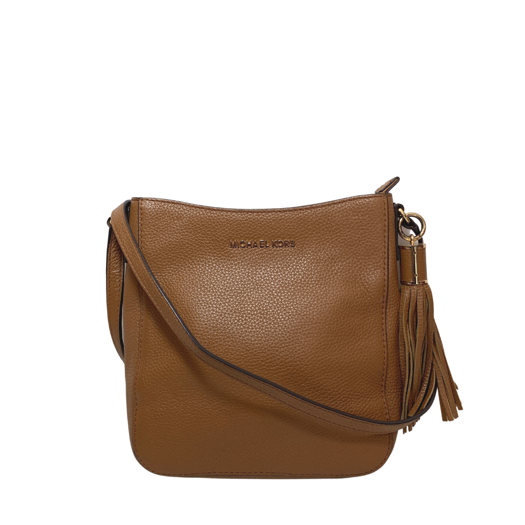 Michael Kors Bedford Tassel Tan Pebbled Leather Crossbody Bag Pre Lo Secret Stash
