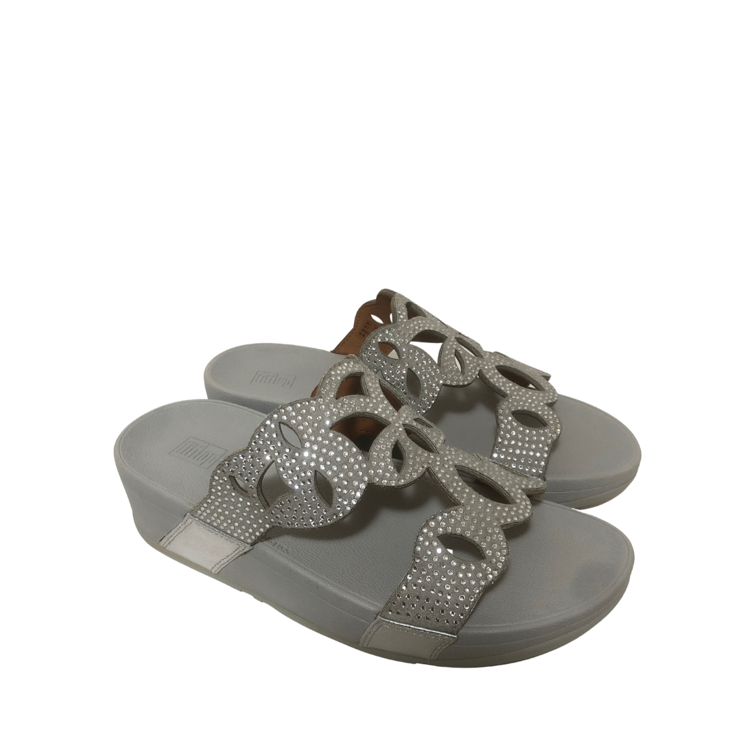 Fit Flop Elora Crystal Slides Silver | Women'S Sandals | Wynsors
