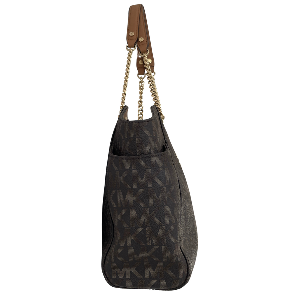 Michael Kors Brown Monogram Jetset Chain | Gently Used |