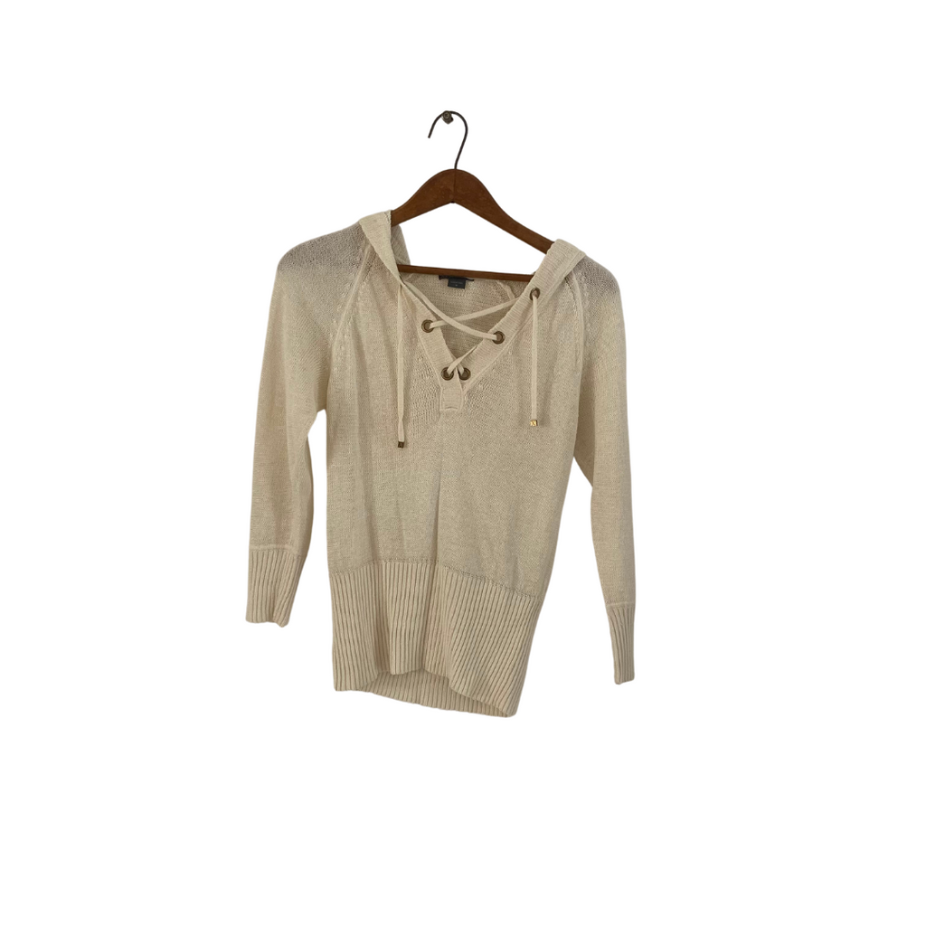 Armani Exchange Cream Knit Hood Sweater | Gently Used |