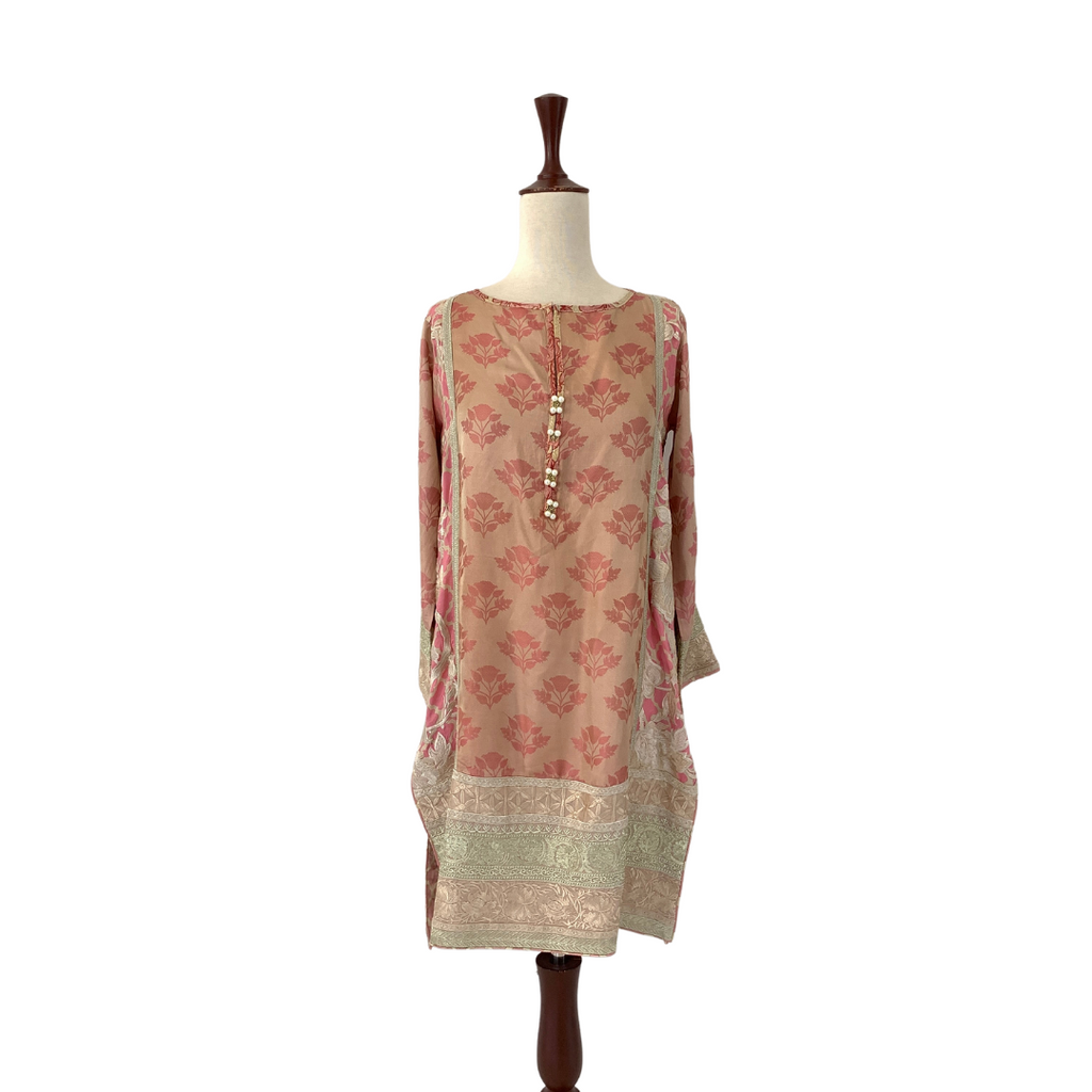 Khaadi Khaas Pink & Gold Silk Kurta | Gently Used |
