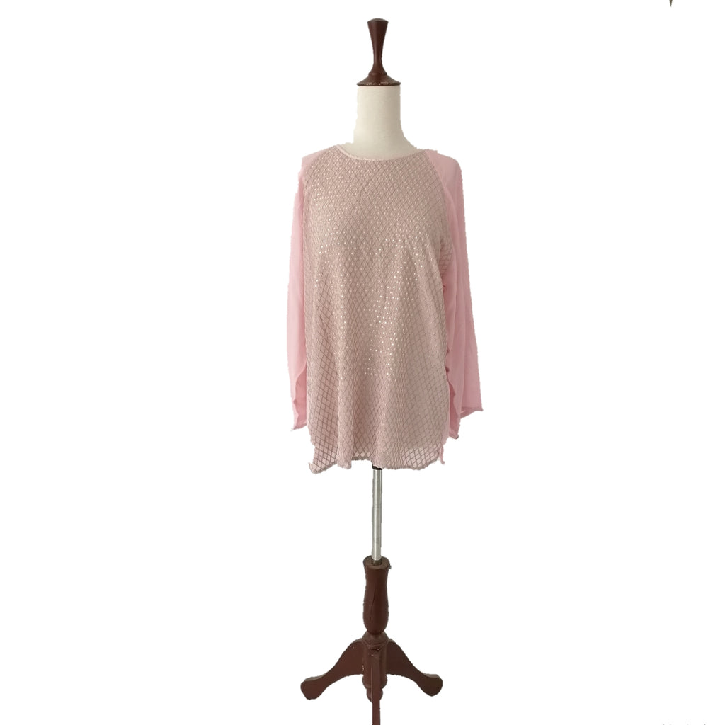 Khaadi Khaas Pink Sequins Chiffon Top | Gently Used |