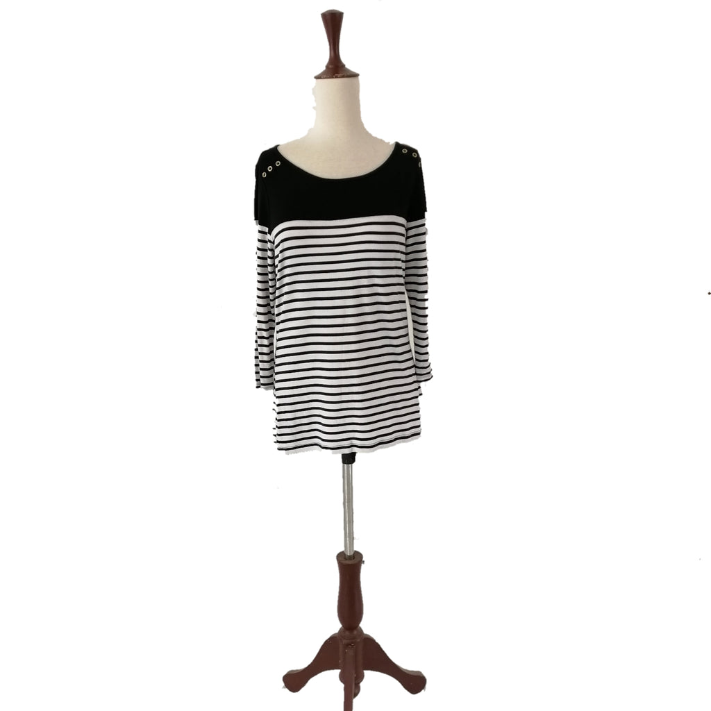 M&S Collection Black & White Striped Top | Gently Used |
