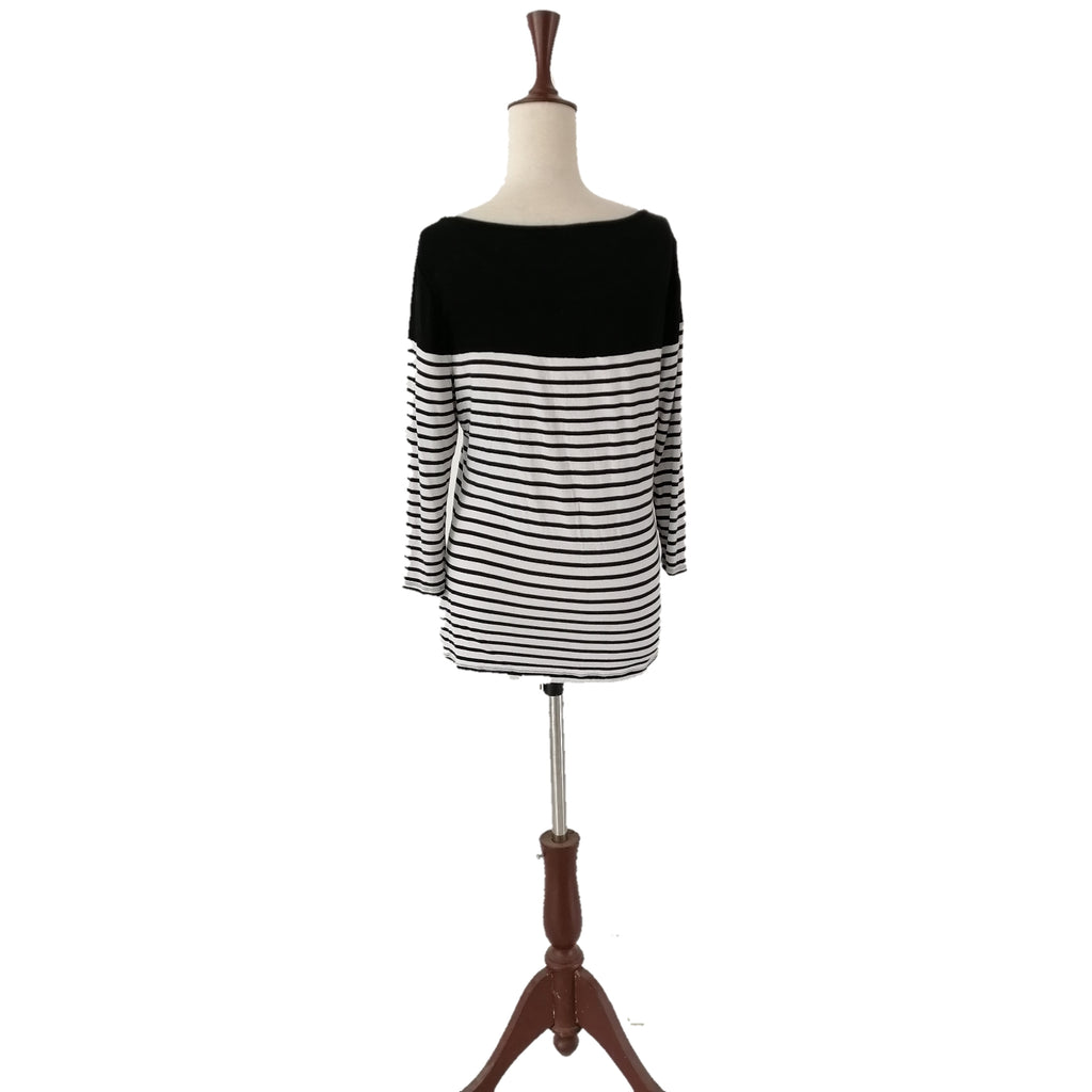 M&S Collection Black & White Striped Top | Gently Used |