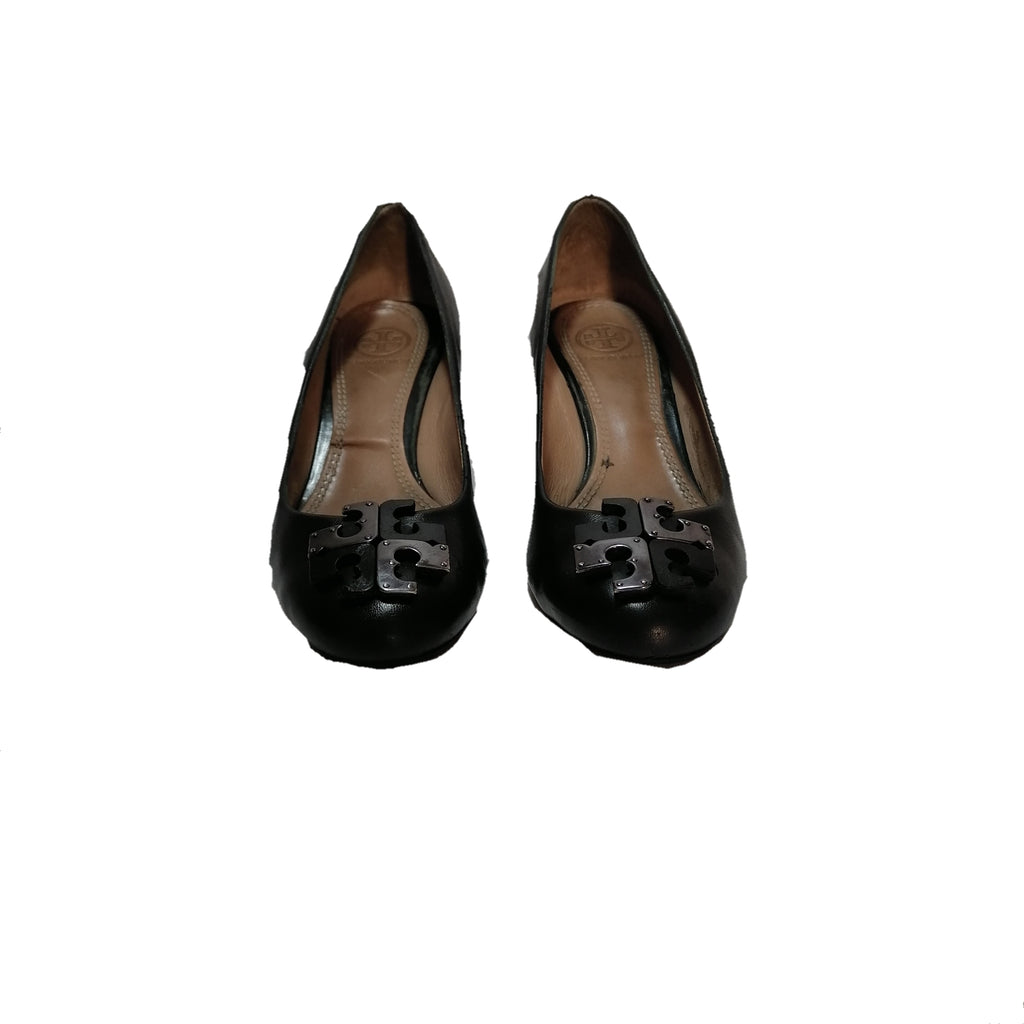 Tory Burch Black Lowell Wedges | Pre Loved |