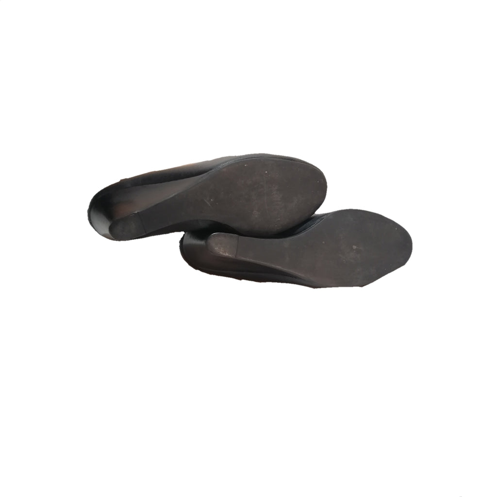 Tory Burch Black Lowell Wedges | Pre Loved |