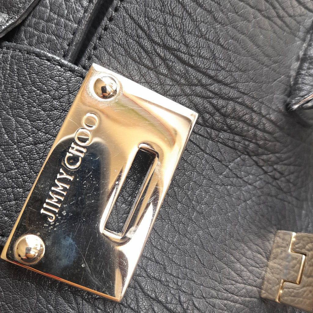 Jimmy Choo Black Leather 'Rosalie' Bag | Pre Loved |