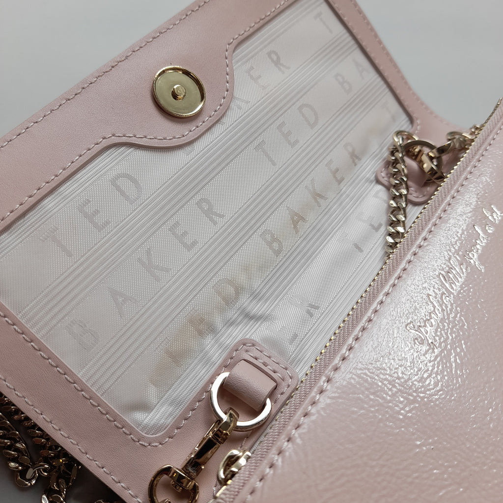 Ted Baker Light Pink Patent Wallet-On-Chain | Gently Used |