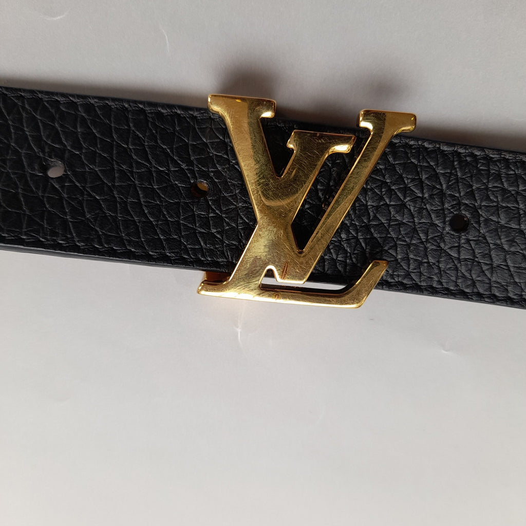 Louis Vuitton Black & Tan Reversible Leather Unisex Belt | Pre Loved |