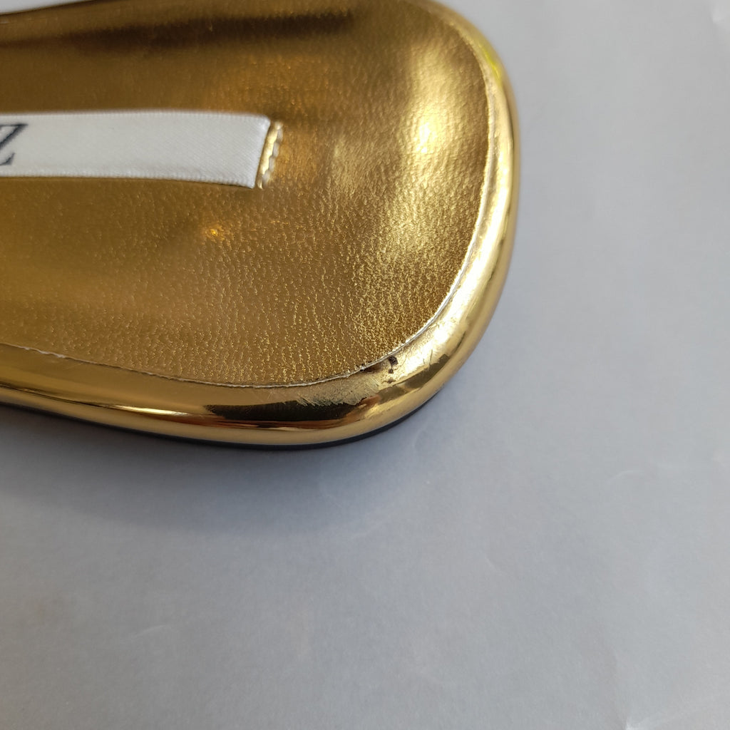 ZARA Gold Flower Slides | Gently Used |