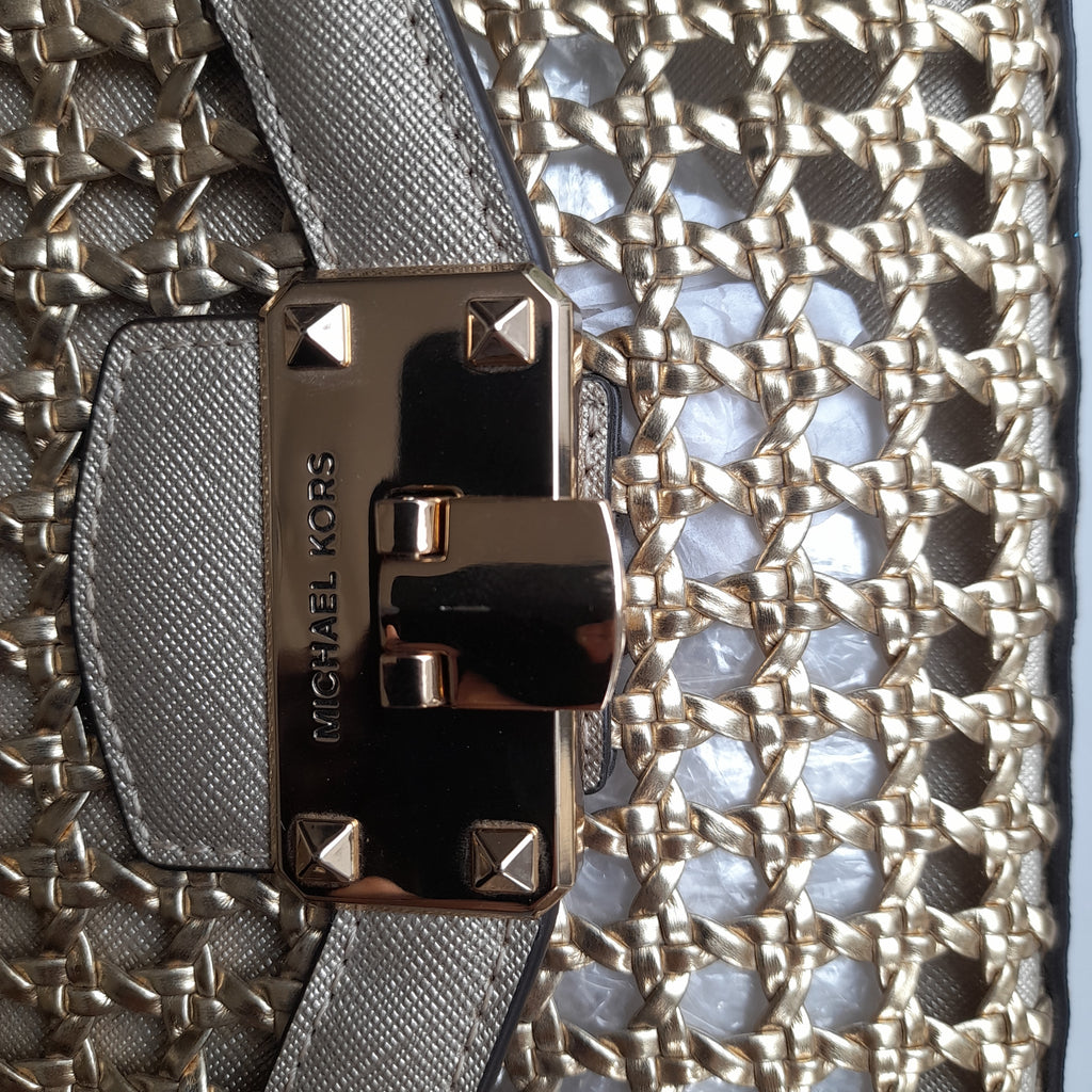 Michael Kors Gold Leather Mesh Bag | Gently Used |