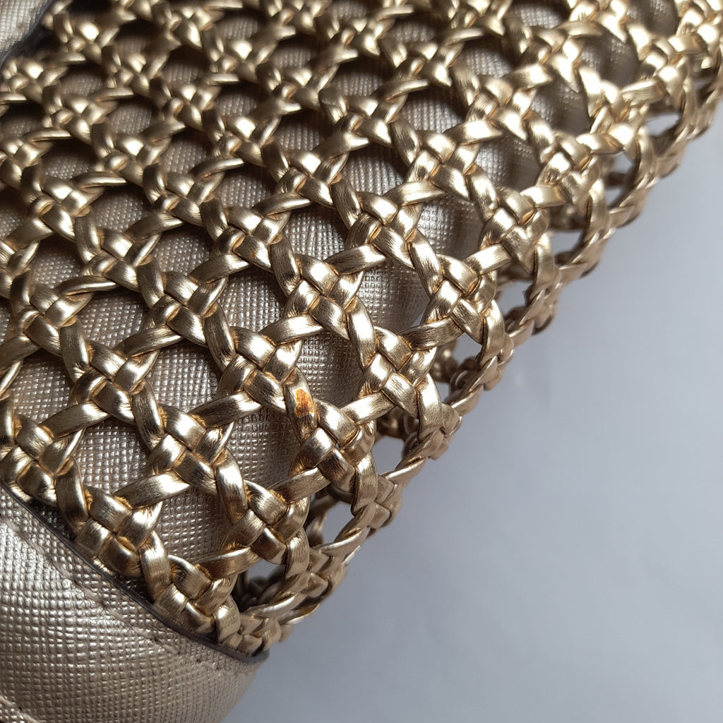 Michael Kors Gold Leather Mesh Bag | Gently Used |