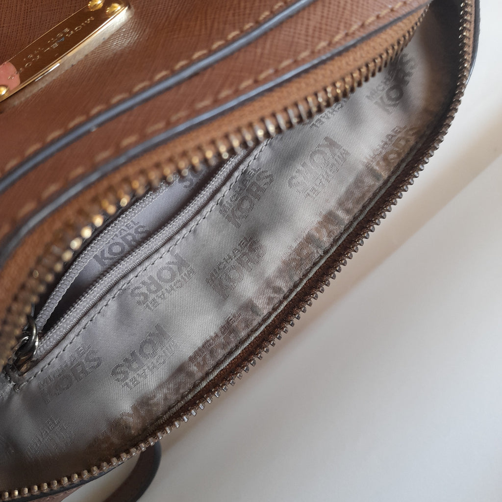 Michael Kors Tan Leather 'Sandrine' Convertible Satchel | Pre Loved |