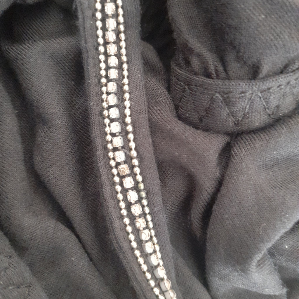H&M Black Rhinestone Halter-neck Blouse | Pre Loved |