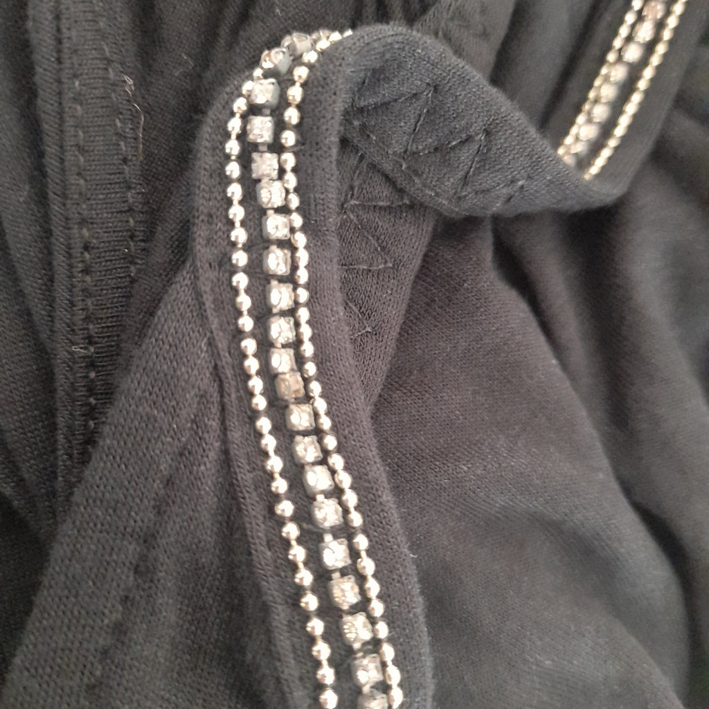 H&M Black Rhinestone Halter-neck Blouse | Pre Loved |