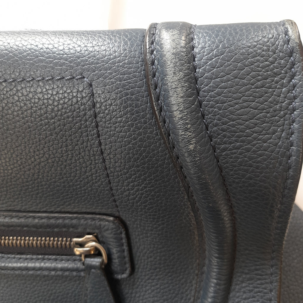 Celine Navy Luggage Leather Tote | Pre Loved |