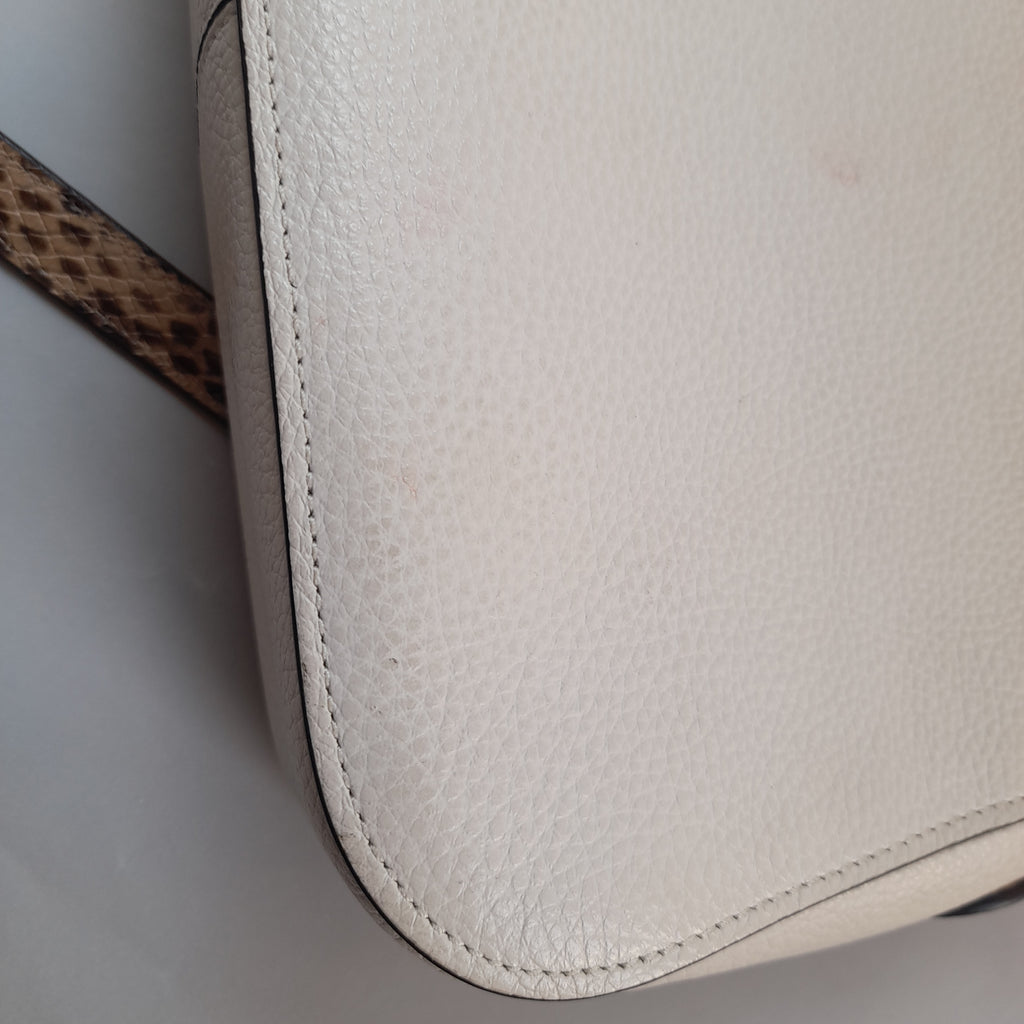 Coach Marlie Top Handle Cream Pebbled Leather Satchel | Brand New |