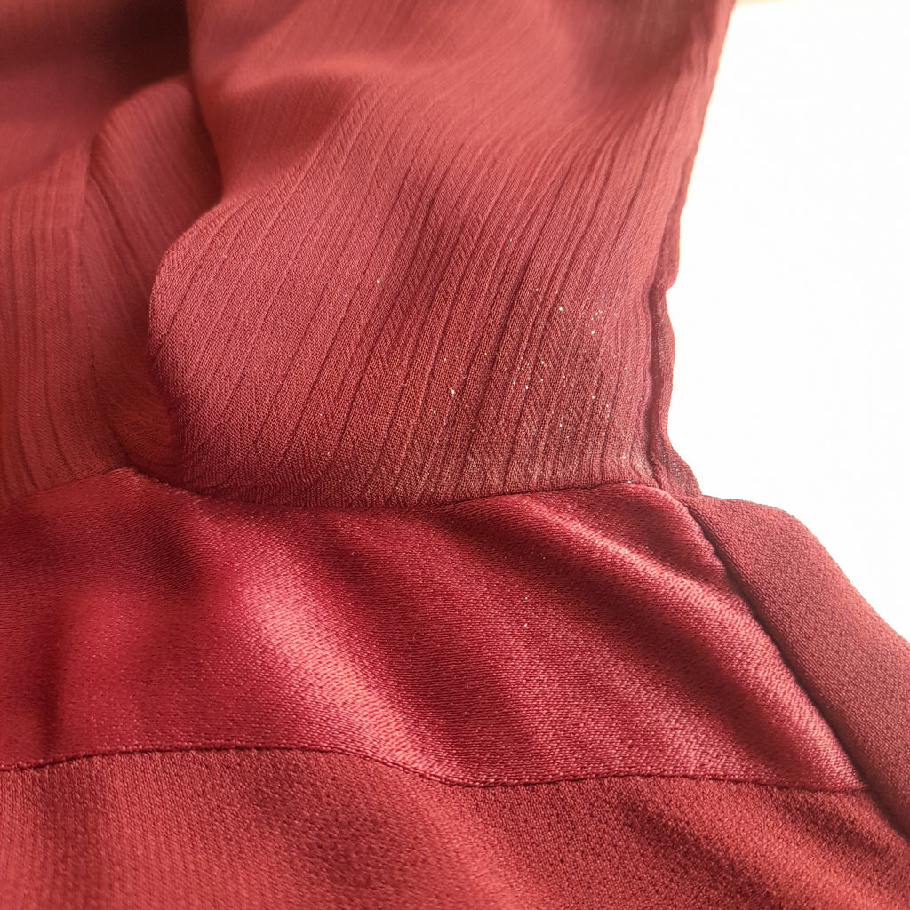 ZARA Maroon Semi-pleated Top | Pre Loved |