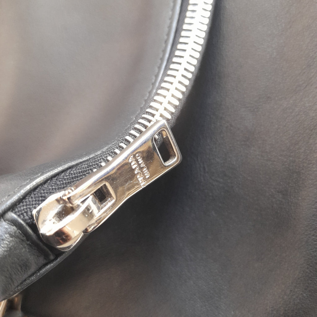 Prada Black Leather Fold-over Crossbody Bag | Gently Used | | Secret Stash
