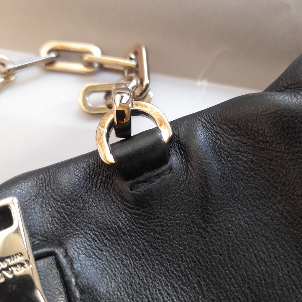 Prada Black Leather Fold-over Crossbody Bag | Gently Used | | Secret Stash