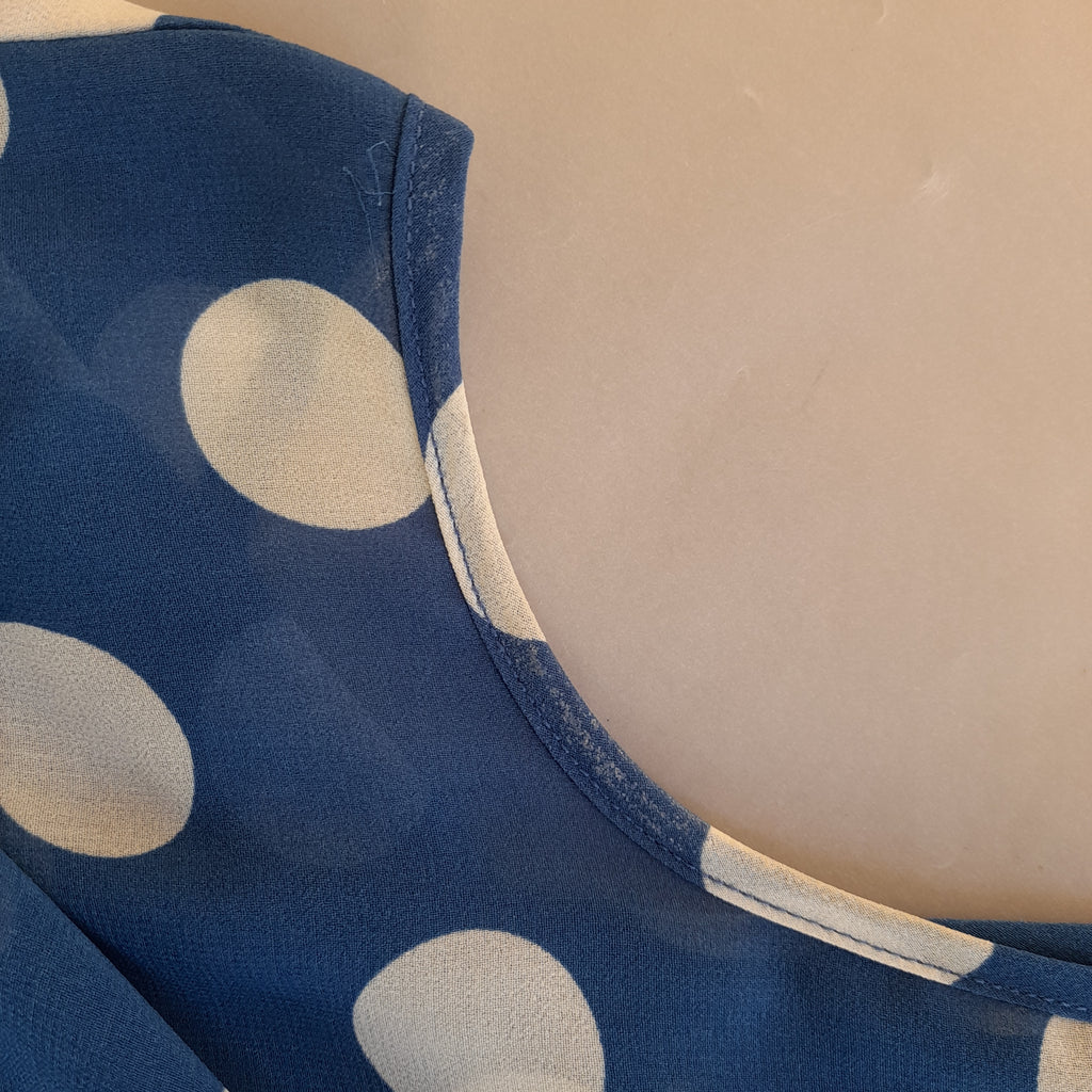 NEXT Blue Polka Dot Sheer Collared Shirt | Gently Used |