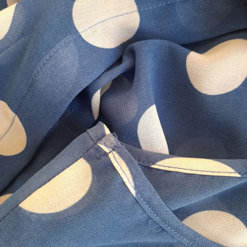 NEXT Blue Polka Dot Sheer Collared Shirt | Gently Used |