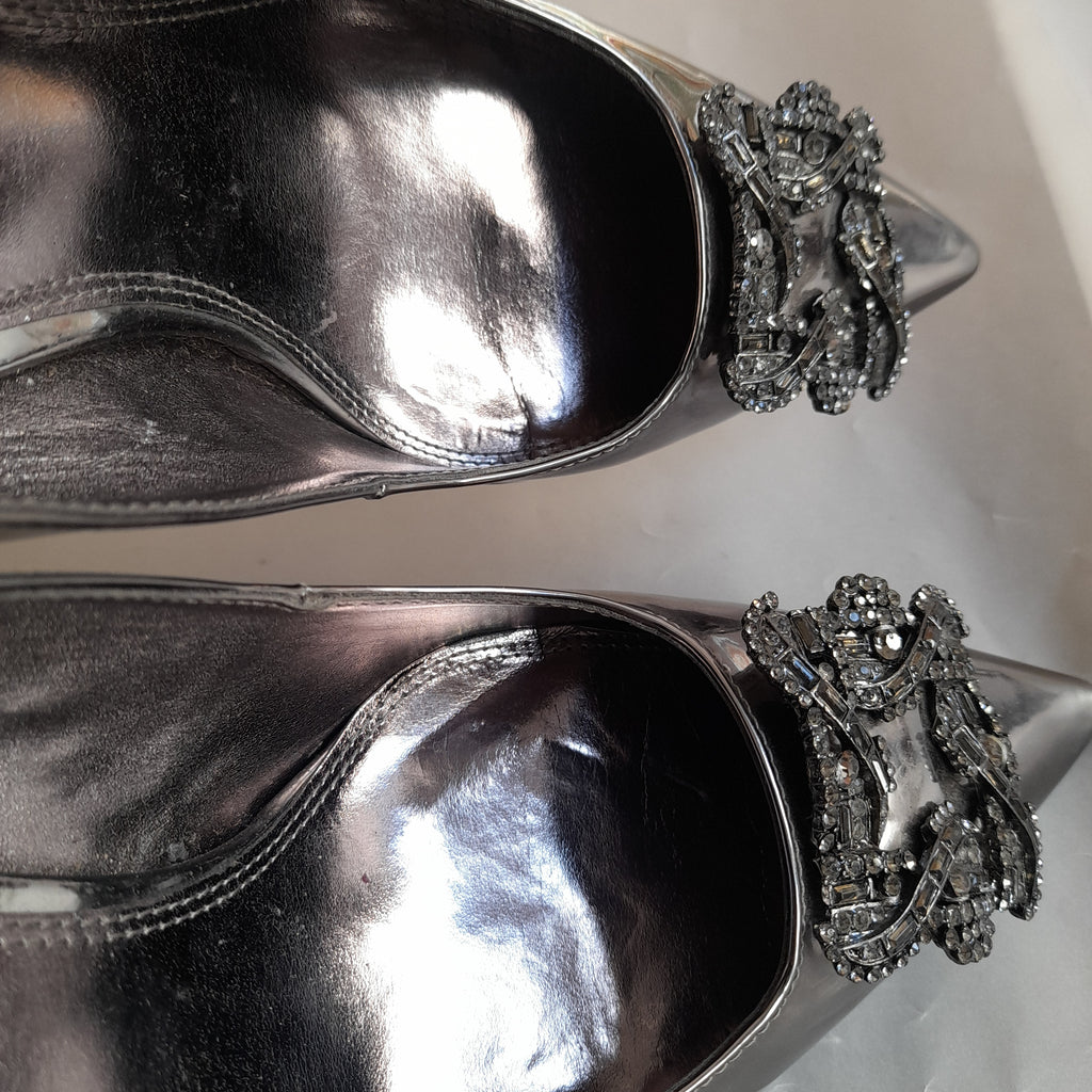 Dune Silver Pointed Brooch 'Betti' Heels | Pre Loved |