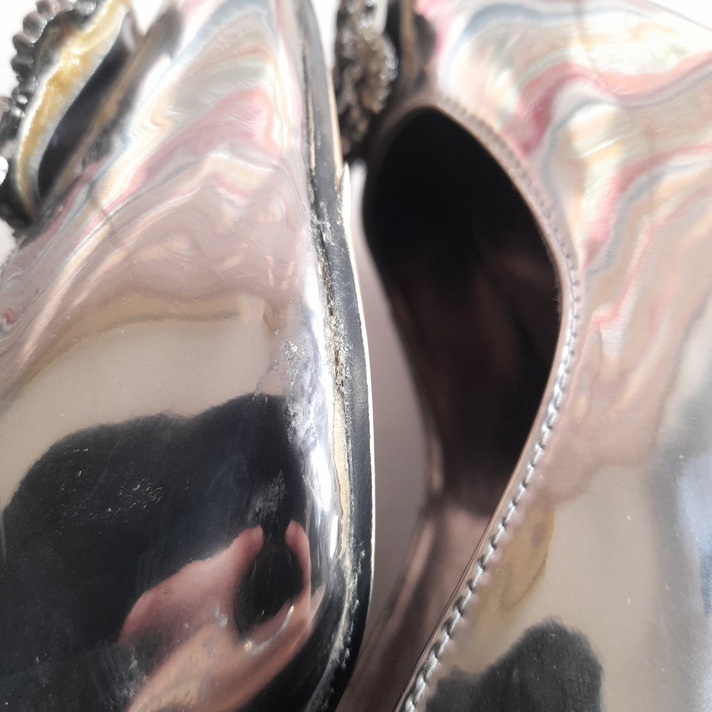 Dune Silver Pointed Brooch 'Betti' Heels | Pre Loved |